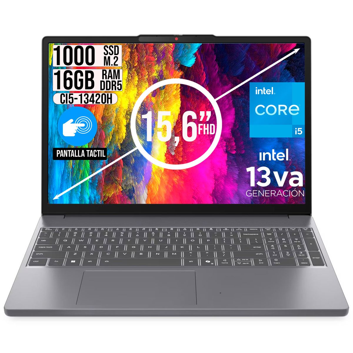 Lenovo - Portatil Lenovo IdeaPad Slim 3 Intel Core I5-13420h Ssd 1tb Ram 16gb 15.3"  Touch