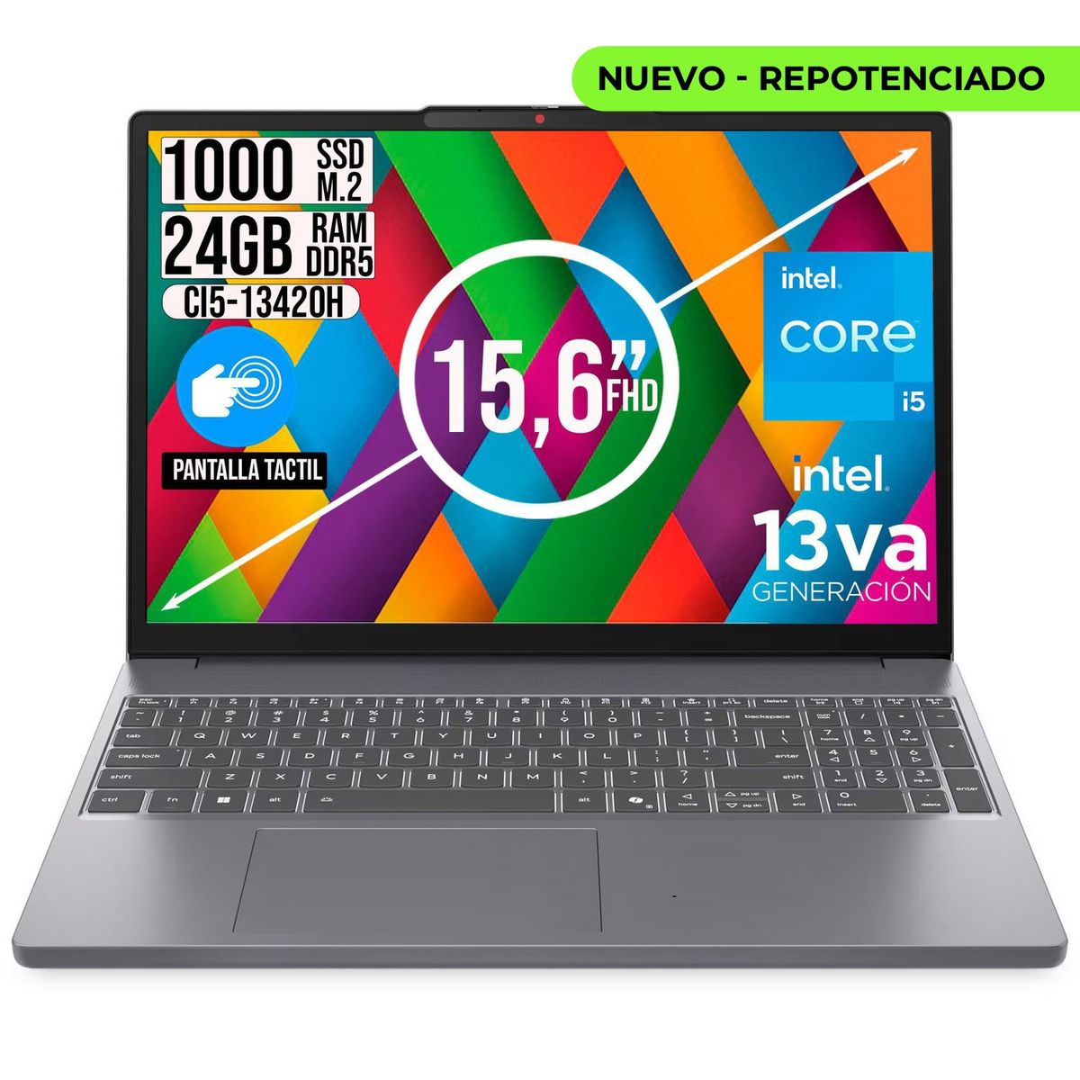 Lenovo - Portatil Lenovo IdeaPad Slim 3 Intel Core I5-13420h Ssd 1tb Ram 24gb 15.3"  Touch