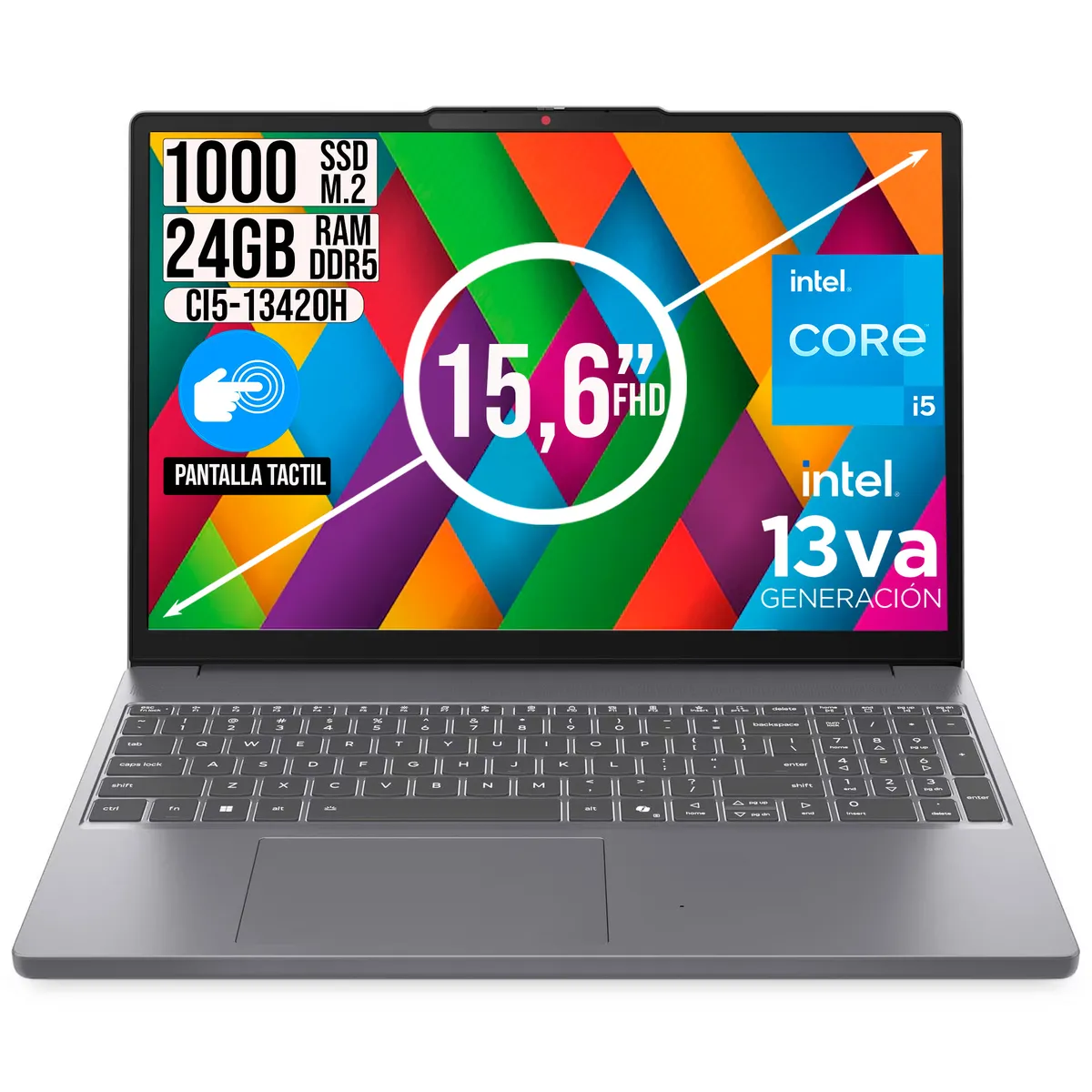 LENOVO - Portatil Lenovo IdeaPad Slim 3 Intel Core I5-13420h Ssd 1tb Ram 24gb 15.3"  Touch