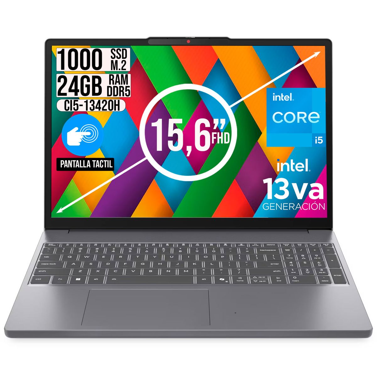 LENOVO - Portatil Lenovo IdeaPad Slim 3 Intel Core I5-13420h Ssd 1tb Ram 24gb 15.3"  Touch