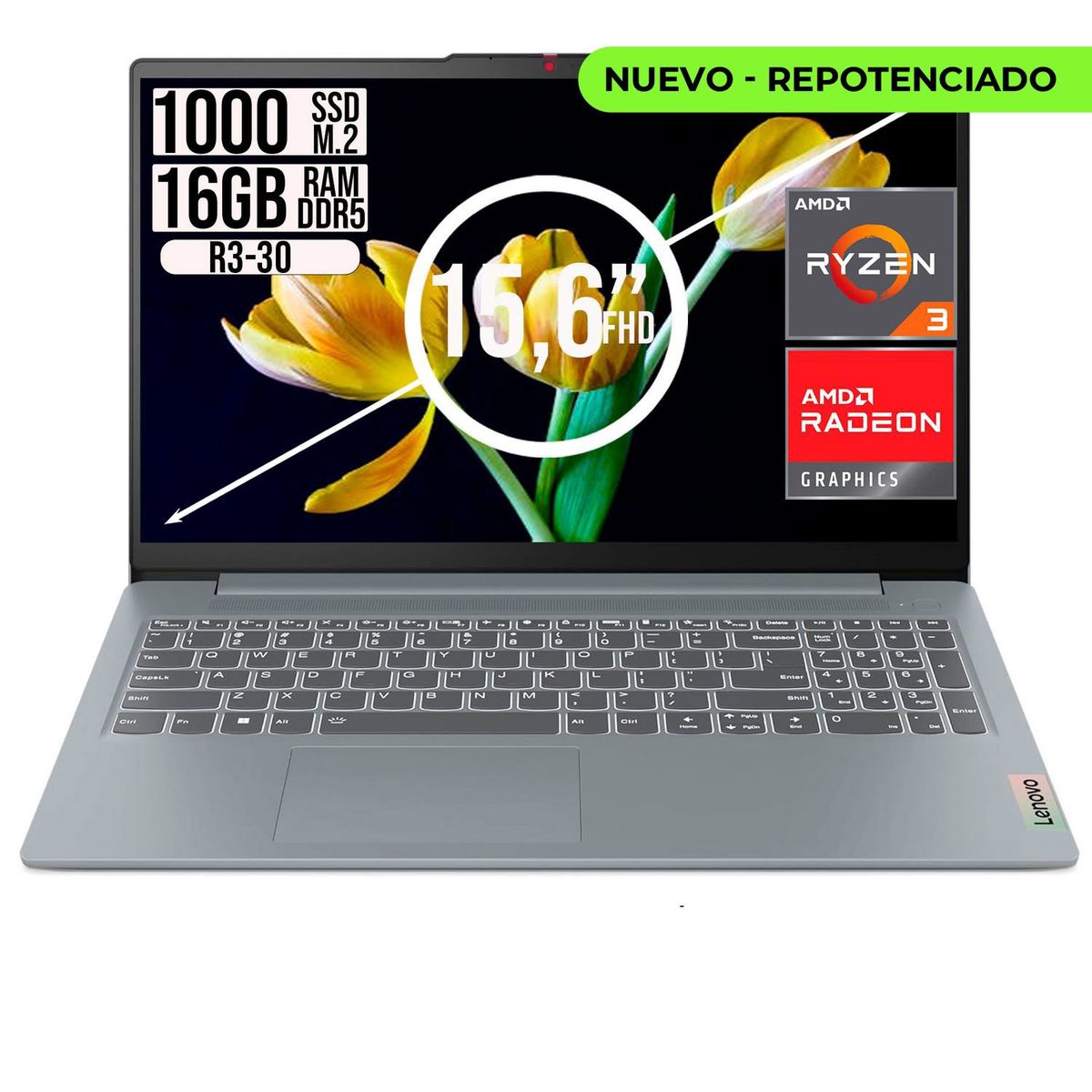 Lenovo - Laptop Lenovo IdeaPad Slim 3 Ryzen 3 16GB RAM 1TB SSD 15.6” FHD
