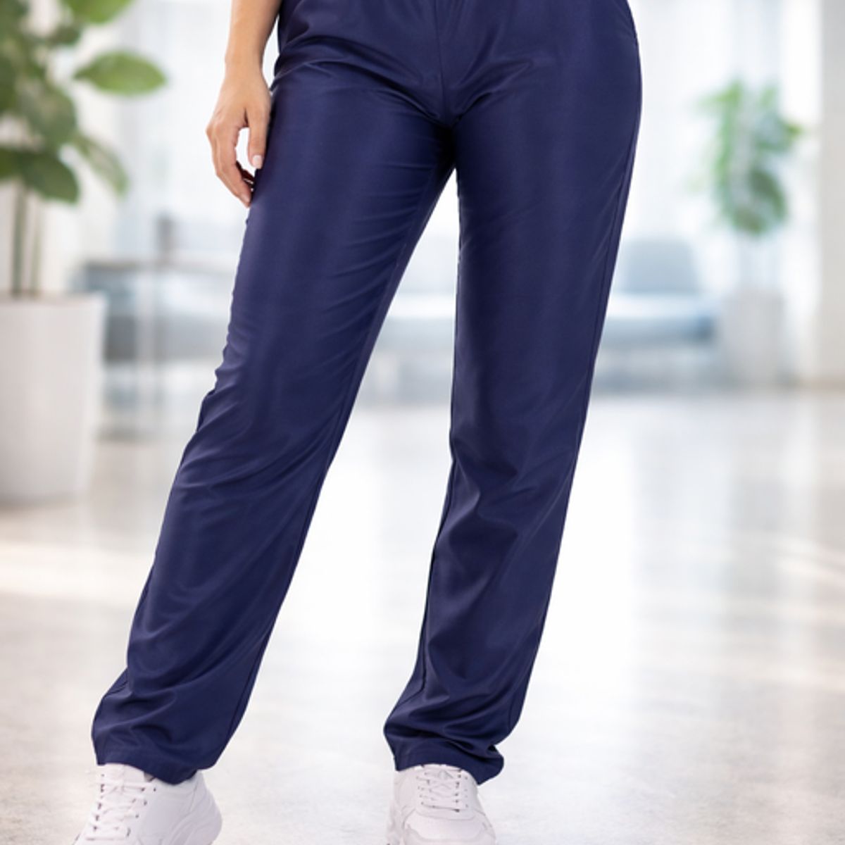 007PLUS - pantalon antifluido azul sin bolsillos