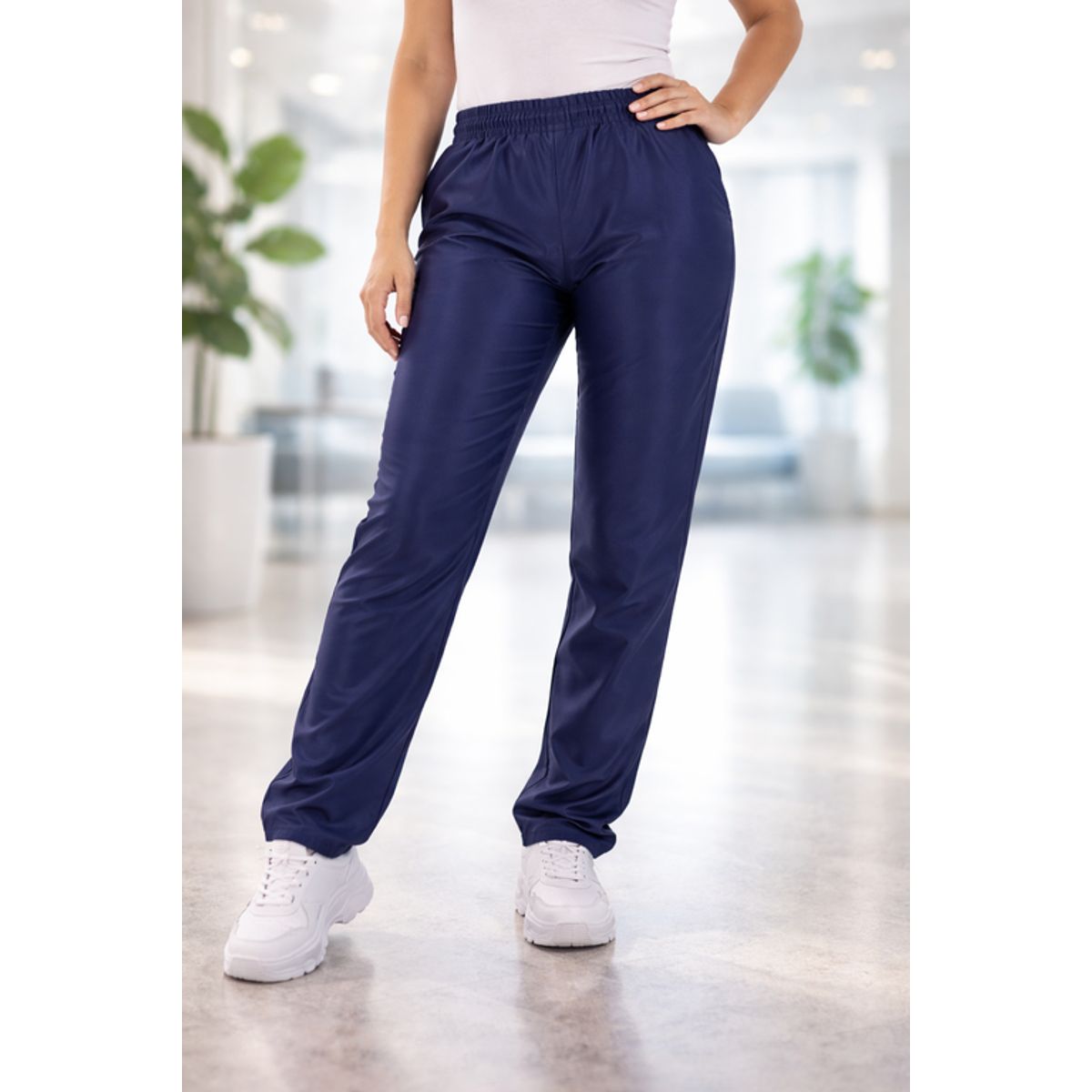 007PLUS - pantalon antifluido azul sin bolsillos