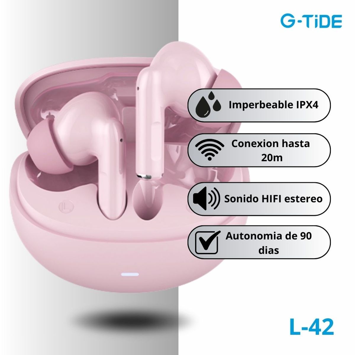 GENERICO - Audifonos Inalambricos G-TIDE L-42 - Rosados