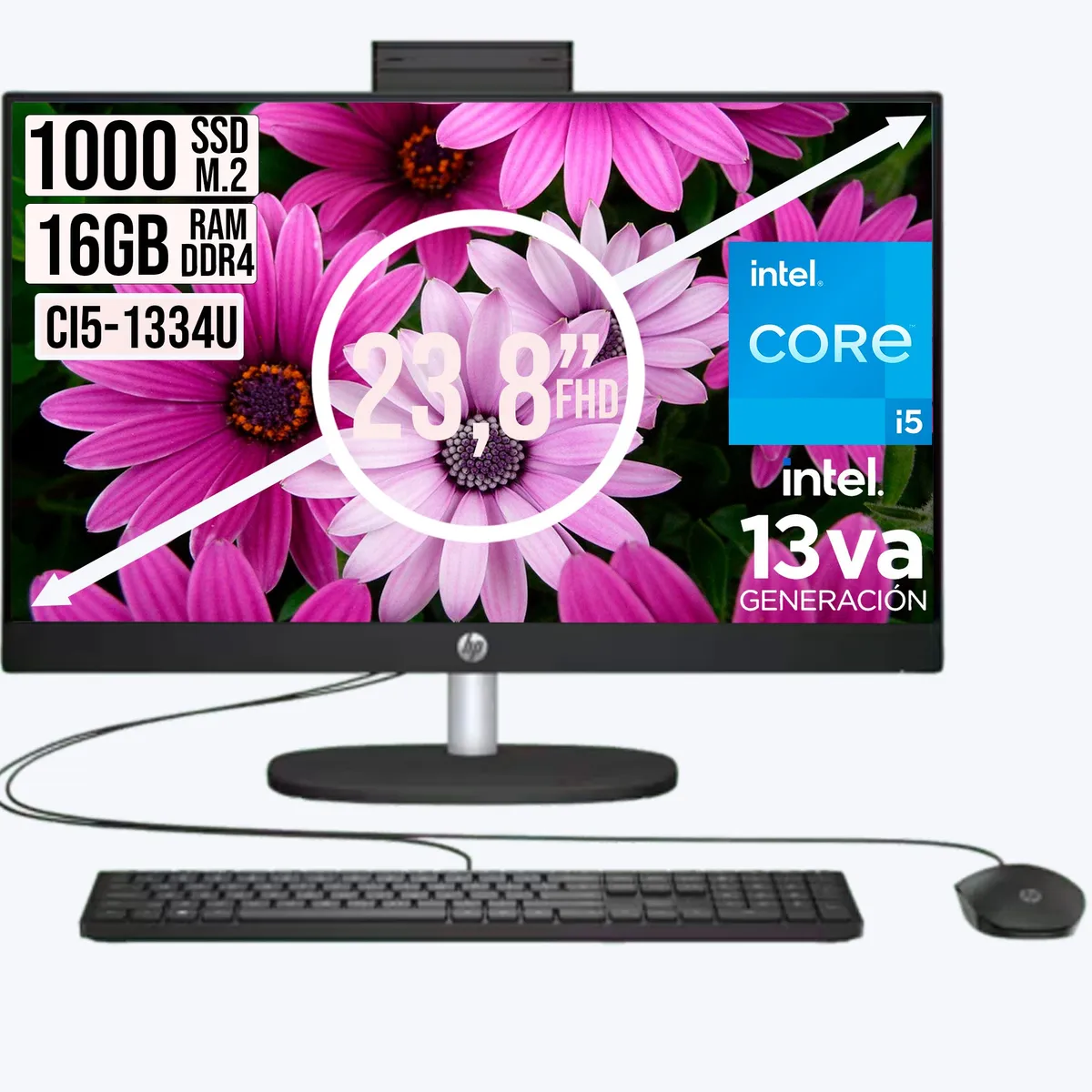 HP - Todo en Uno Hp 24-Cr Intel Core I5-1334u Ssd 1tb Ram 16Gb Fhd 24