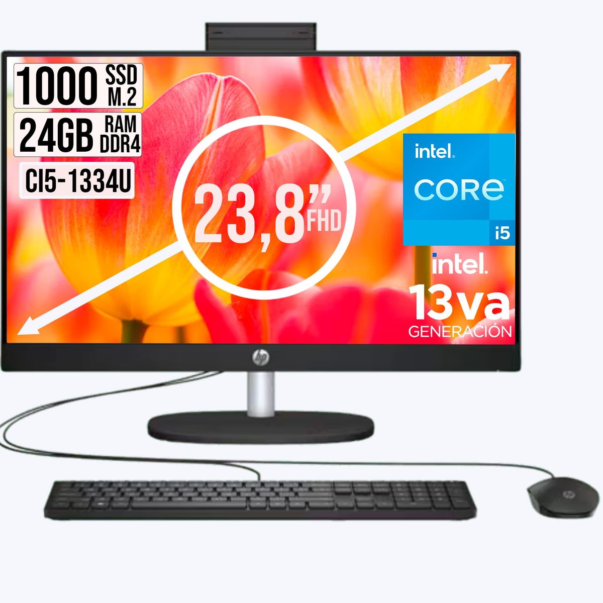 HP - Todo en Uno Hp 24-Cr Intel Core I5-1334u Ssd 1tb Ram 24Gb Fhd 24