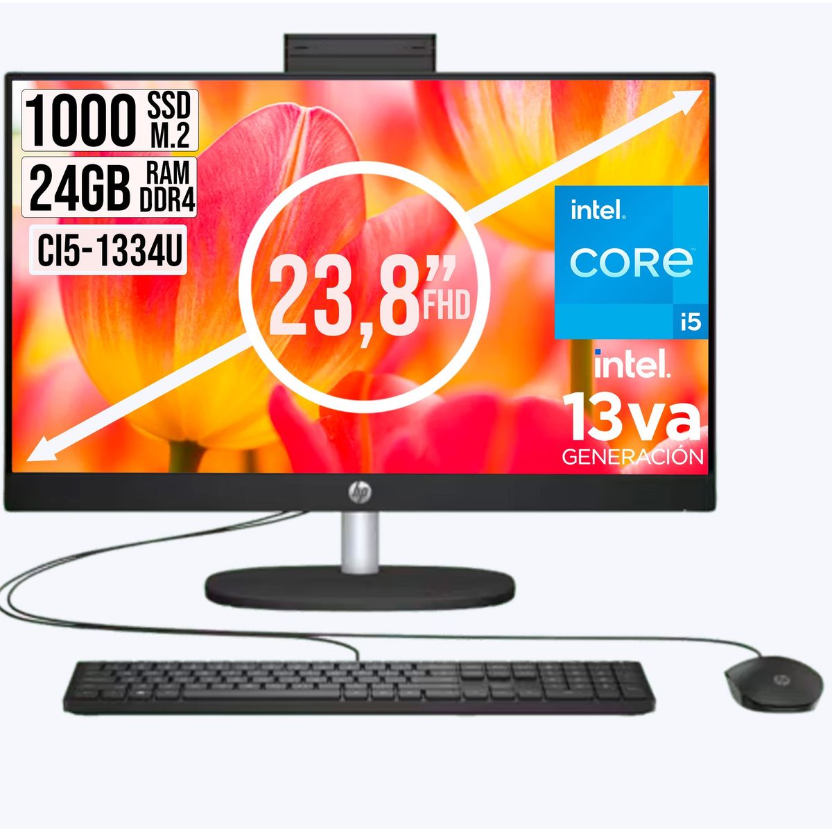 HP - Todo en Uno Hp 24-Cr Intel Core I5-1334u Ssd 1tb Ram 24Gb Fhd 24