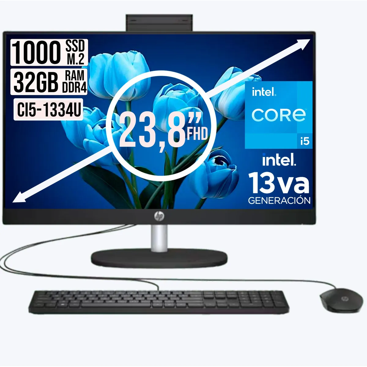 HP - Todo en Uno Hp 24-Cr Intel Core I5-1334u Ssd 1tb Ram 32Gb Fhd 24