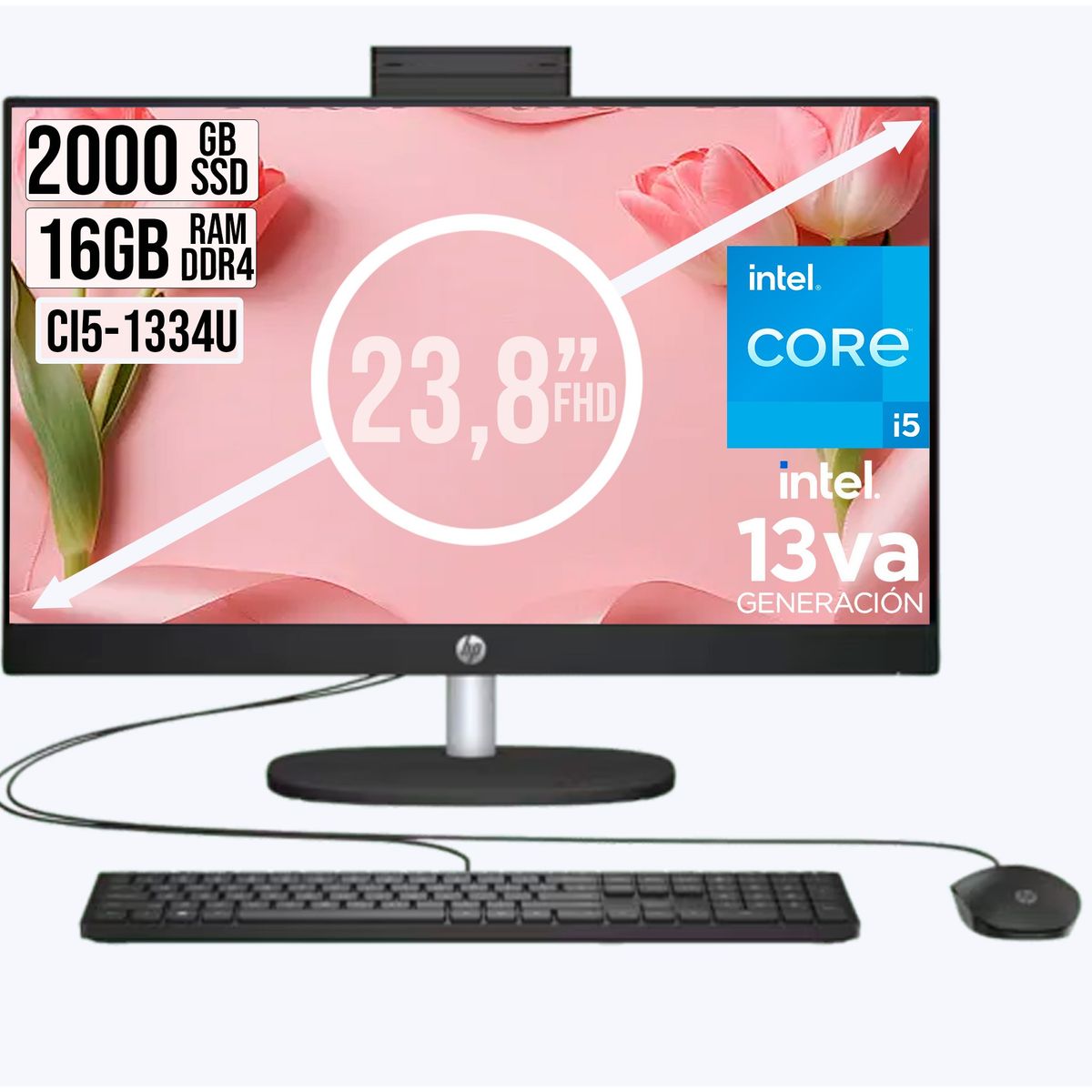 HP - Todo en Uno Hp 24-Cr Intel Core I5-1334u Ssd 2tb Ram 16Gb Fhd 24