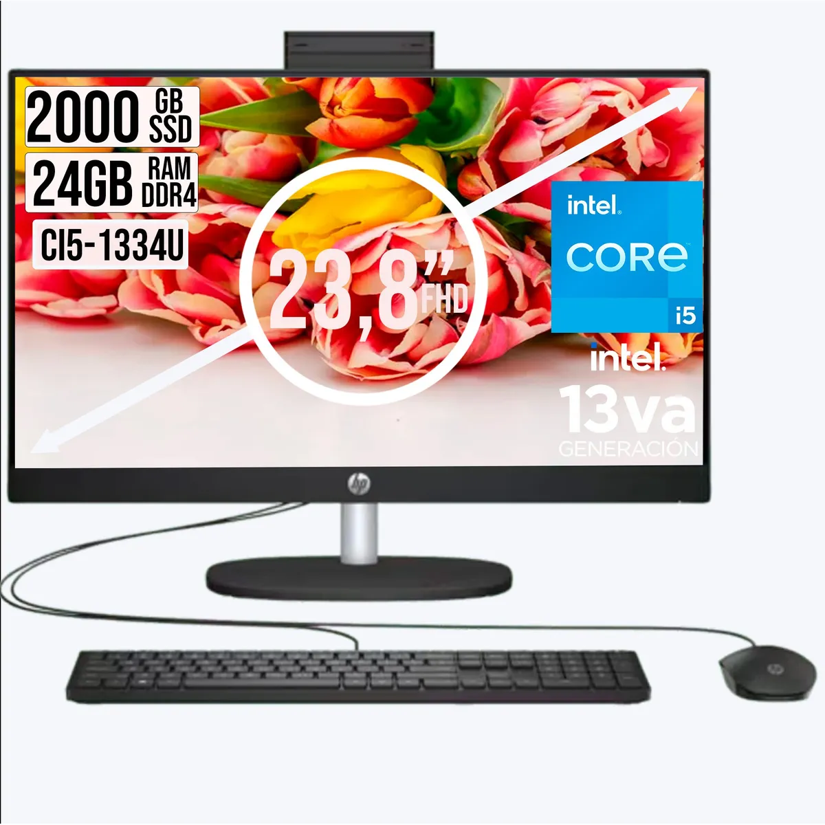 HP - Todo en Uno Hp 24-Cr Intel Core I5-1334u Ssd 2tb Ram 24Gb Fhd 24
