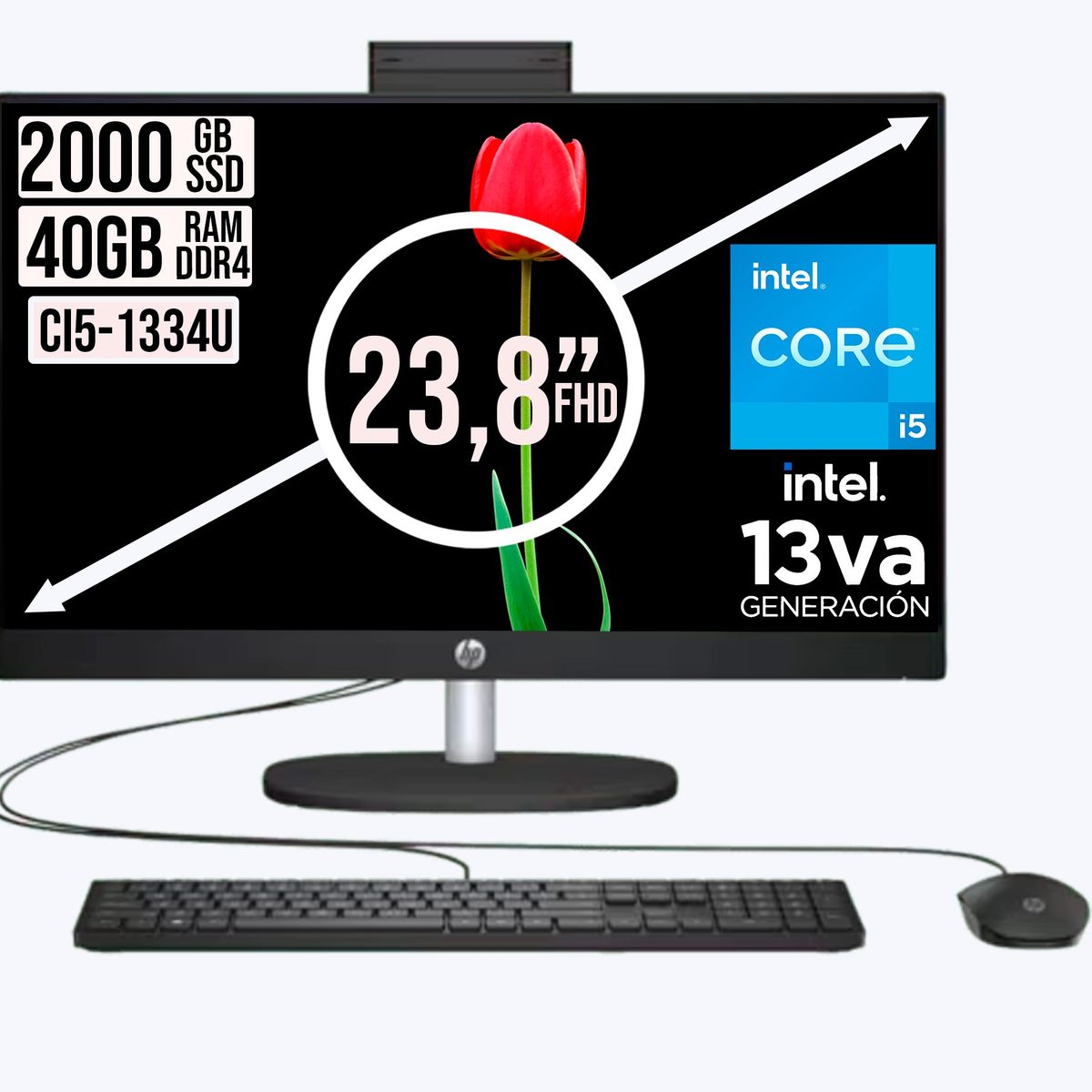 HP - Todo en Uno Hp 24-Cr Intel Core I5-1334u Ssd 2tb Ram 40Gb Fhd 24