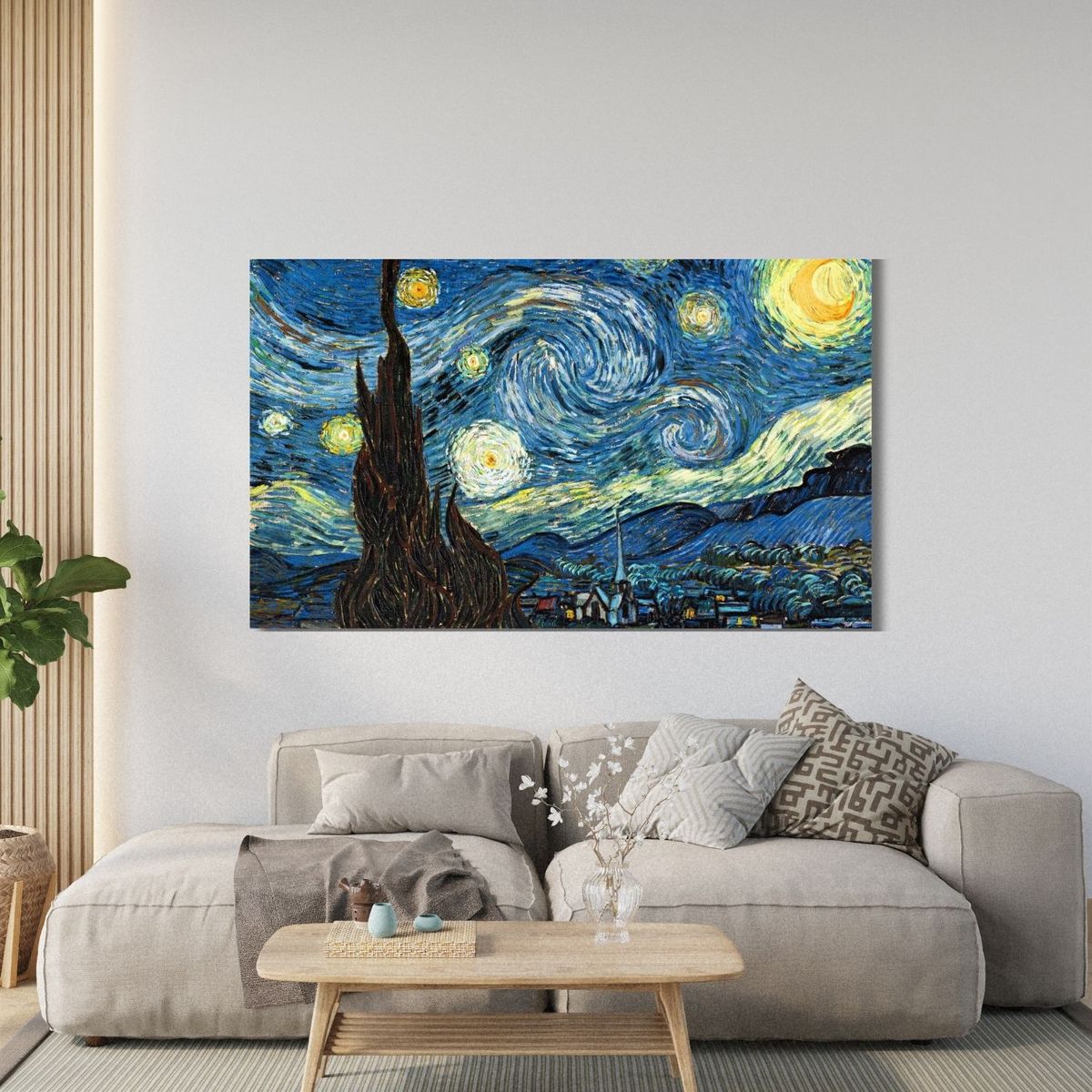 GENERICO - Cuadro decorativo la noche estrellada Van Gogh 120x70 cm
