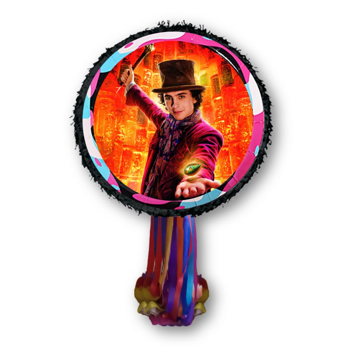 GENERICO - piñatas wonka + tarjeta de invitación digital + kit de fiesta