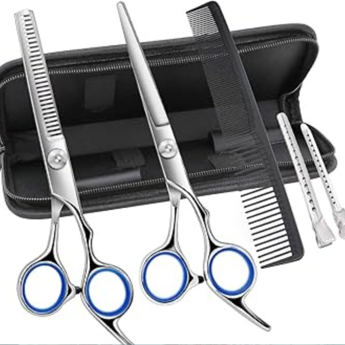 GENERICO - Kit Profesional de Tijeras para Peluquería y Barbería con Estuche