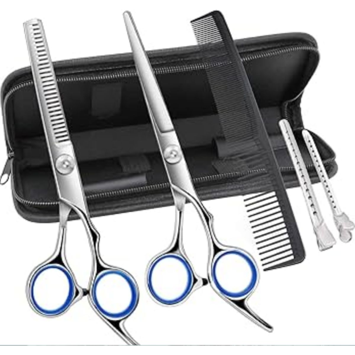 GENERICO - Kit Profesional de Tijeras para Peluquería y Barbería con Estuche