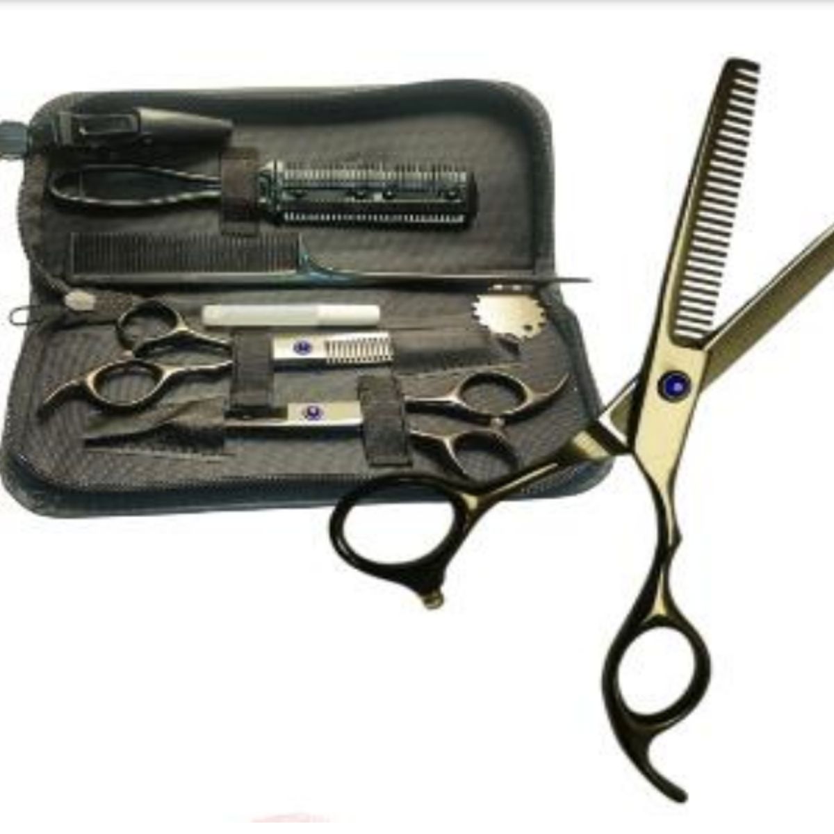 GENERICO - Kit Profesional de Tijeras para Peluquería y Barbería con Estuche