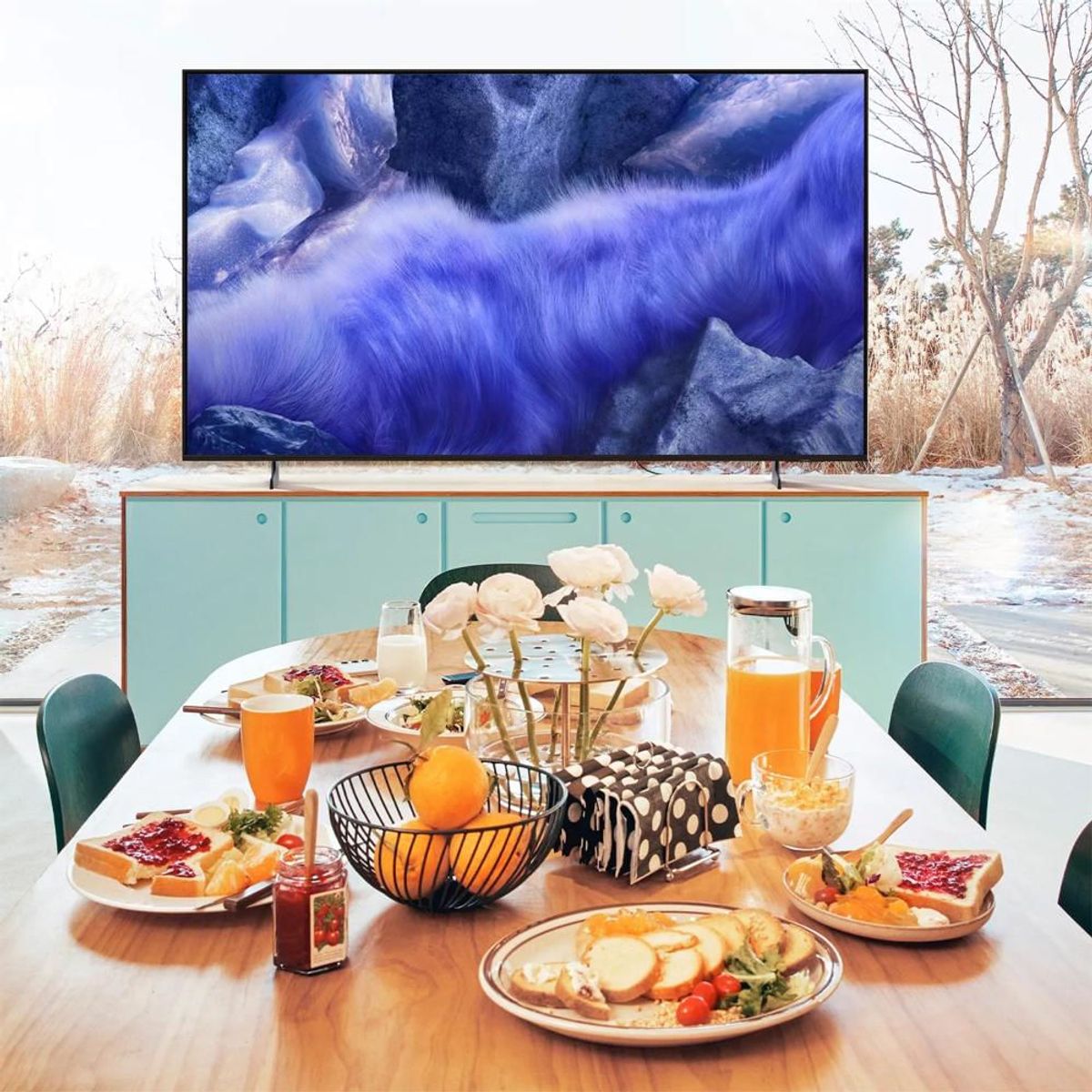 SAMSUNG - Televisor Samsung QLED 4K Smart 55 Pulgadas QEF1 Vision IA 2025 QA Symphony
