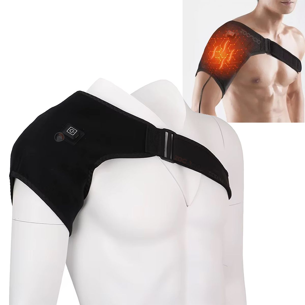 ZOCOCIO - Soporte De Hombro Termico Hombrera De Calor 3 Niveles Usb Negro Ajustable Agregar a favoritos