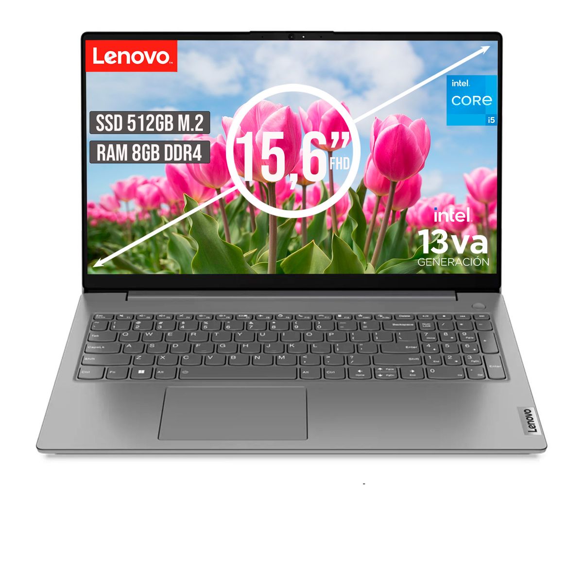 Lenovo - Portátil Lenovo V15 Intel Core i5 13420H 8GB RAM 512GB SSD 15.6