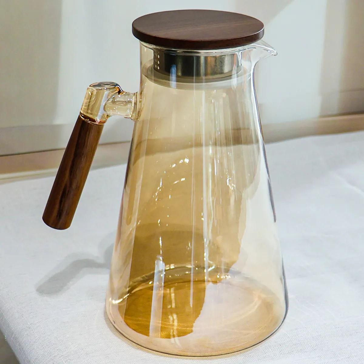 GENERICO - Jarra vidrio borosilicato resistente temperaturas tetera tapa Hogar