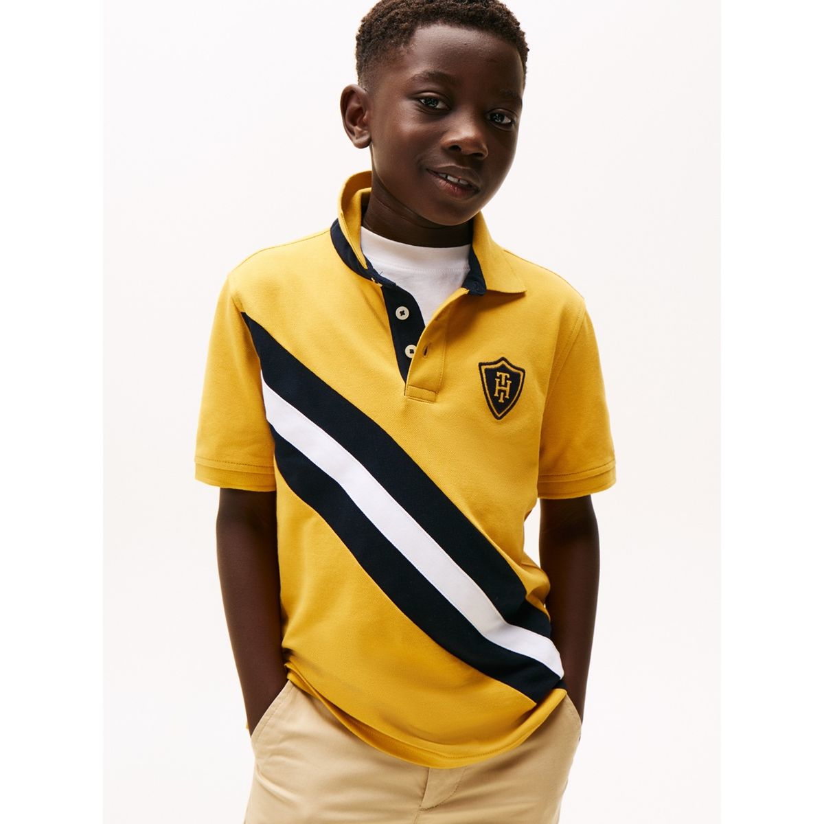 TOMMY HILFIGER - Polo amarillo de manga corta con logo Tommy Hilfiger