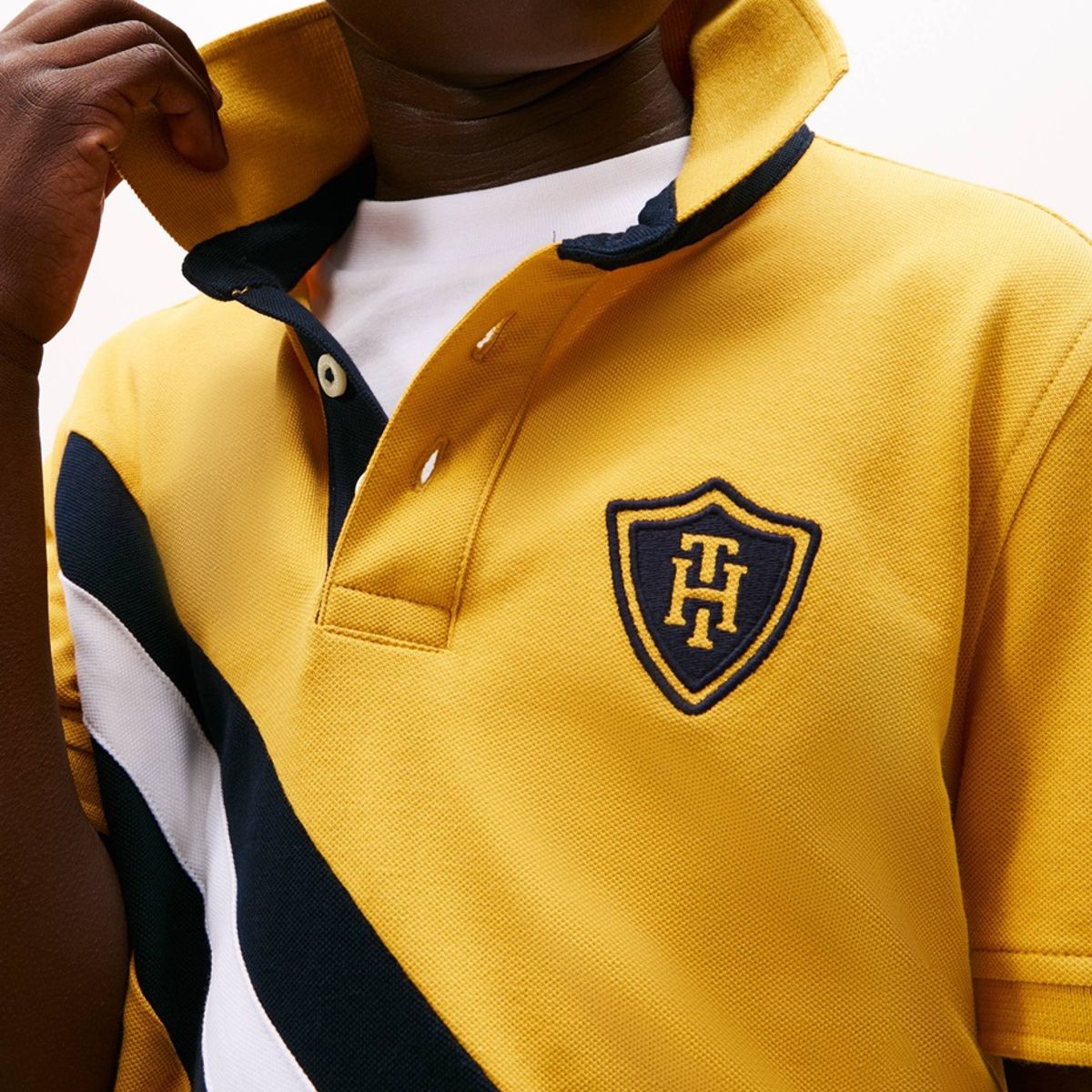 TOMMY HILFIGER - Polo amarillo de manga corta con logo Tommy Hilfiger