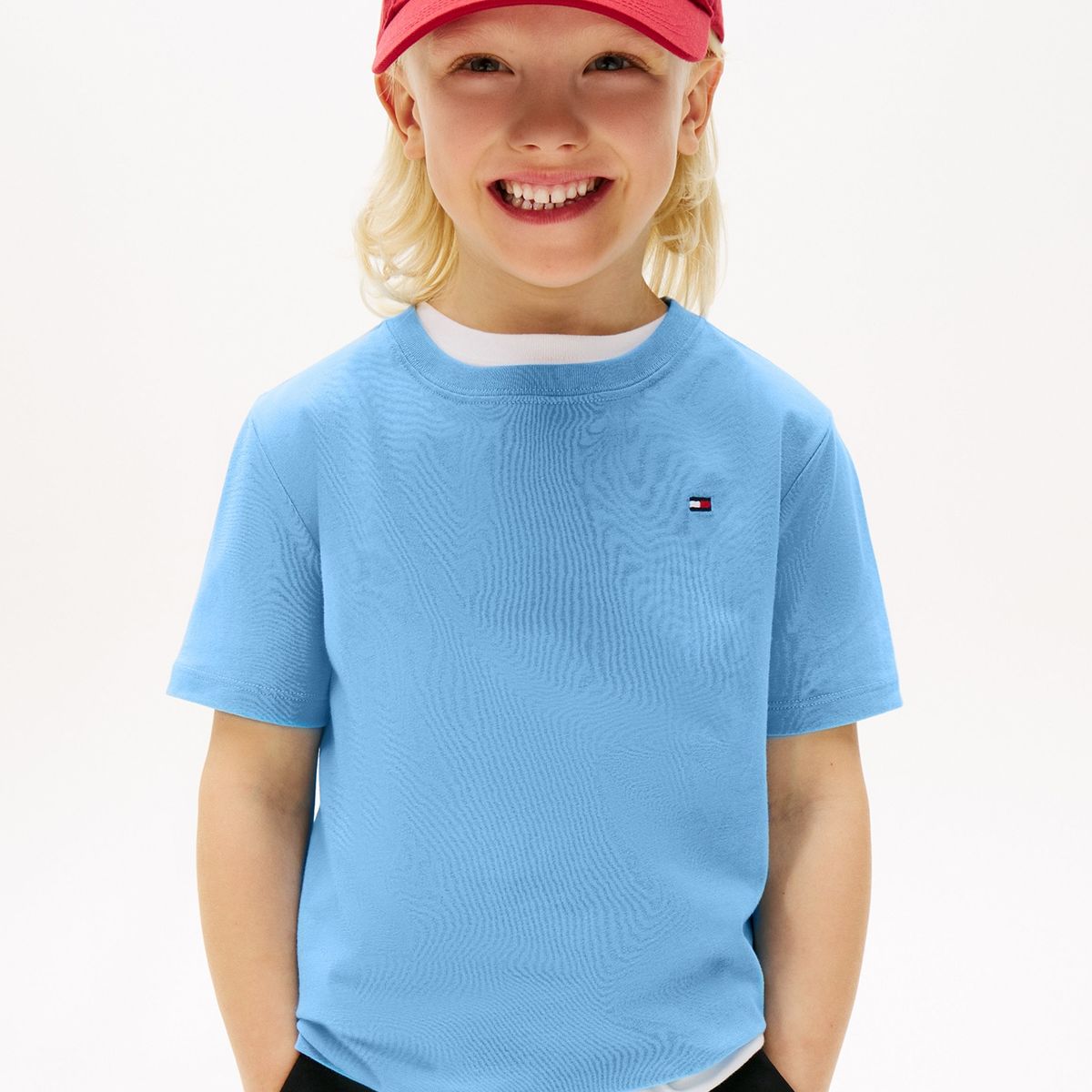 TOMMY HILFIGER - Camiseta celeste nantucket de cuello redondo con logo Tommy Hilfiger