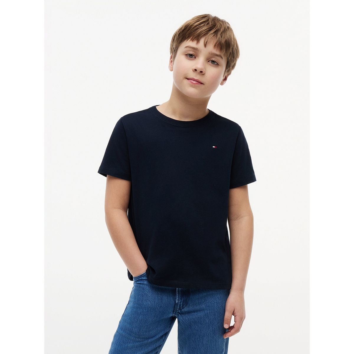 TOMMY HILFIGER - Camiseta azul oscuro nantucket de cuello redondo con logo Tommy Hilfiger