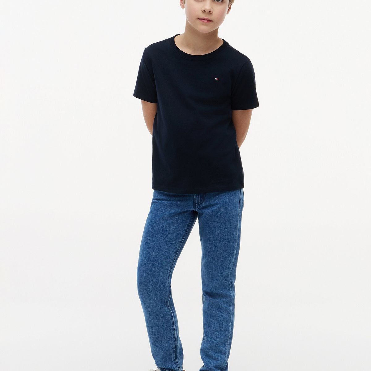 TOMMY HILFIGER - Camiseta azul oscuro nantucket de cuello redondo con logo Tommy Hilfiger