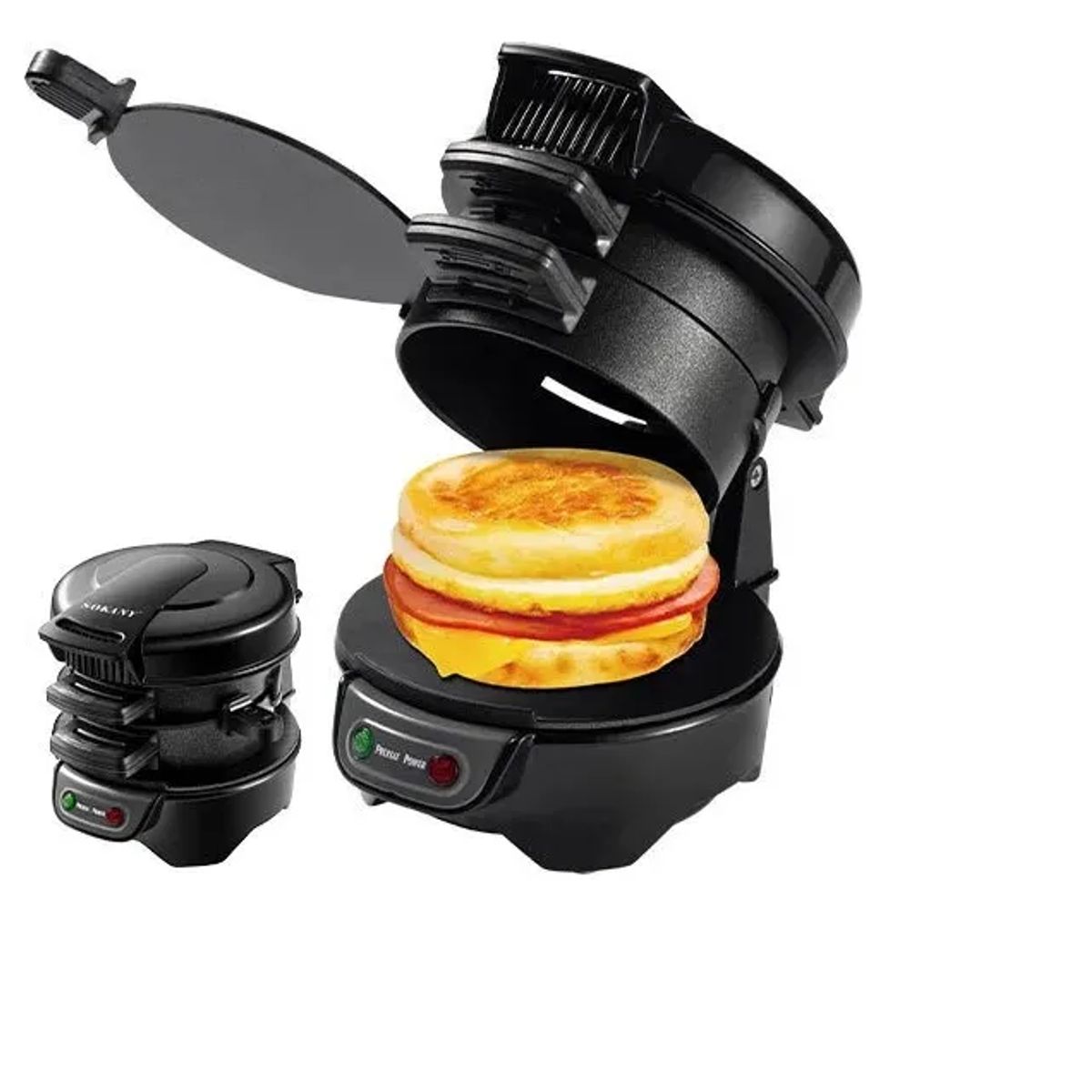GENERICO - Sandwichera Eléctrica Multifuncional para Desayunos 2 en 1 con Placas Antiadherentes