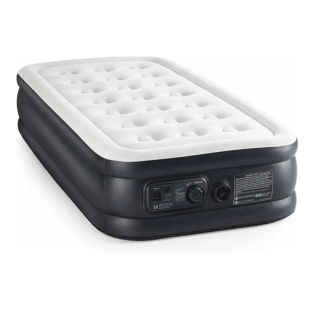 GENERICO - Colchón Inflable Individual con Bomba Eléctrica Integrada – 190 x 95 cm