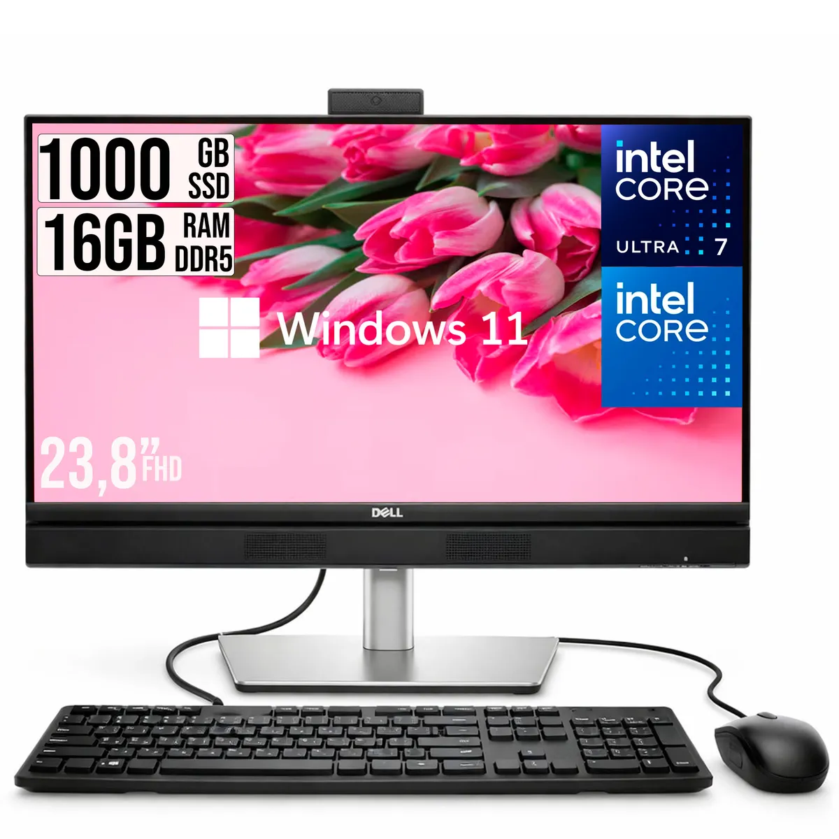 HP - Todo en Uno Dell Pro 24 Intel Core Ultra 7 265  SSD 1TB RAM 16GB W11 Pro 24” FHD