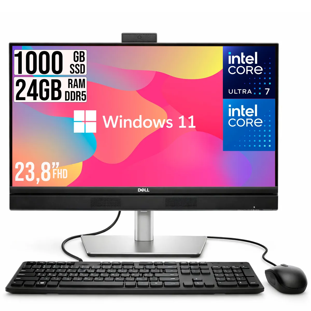 HP - Todo en Uno Dell Pro 24 Intel Core Ultra 7 265  SSD 1TB RAM 24GB W11 Pro 24” FHD