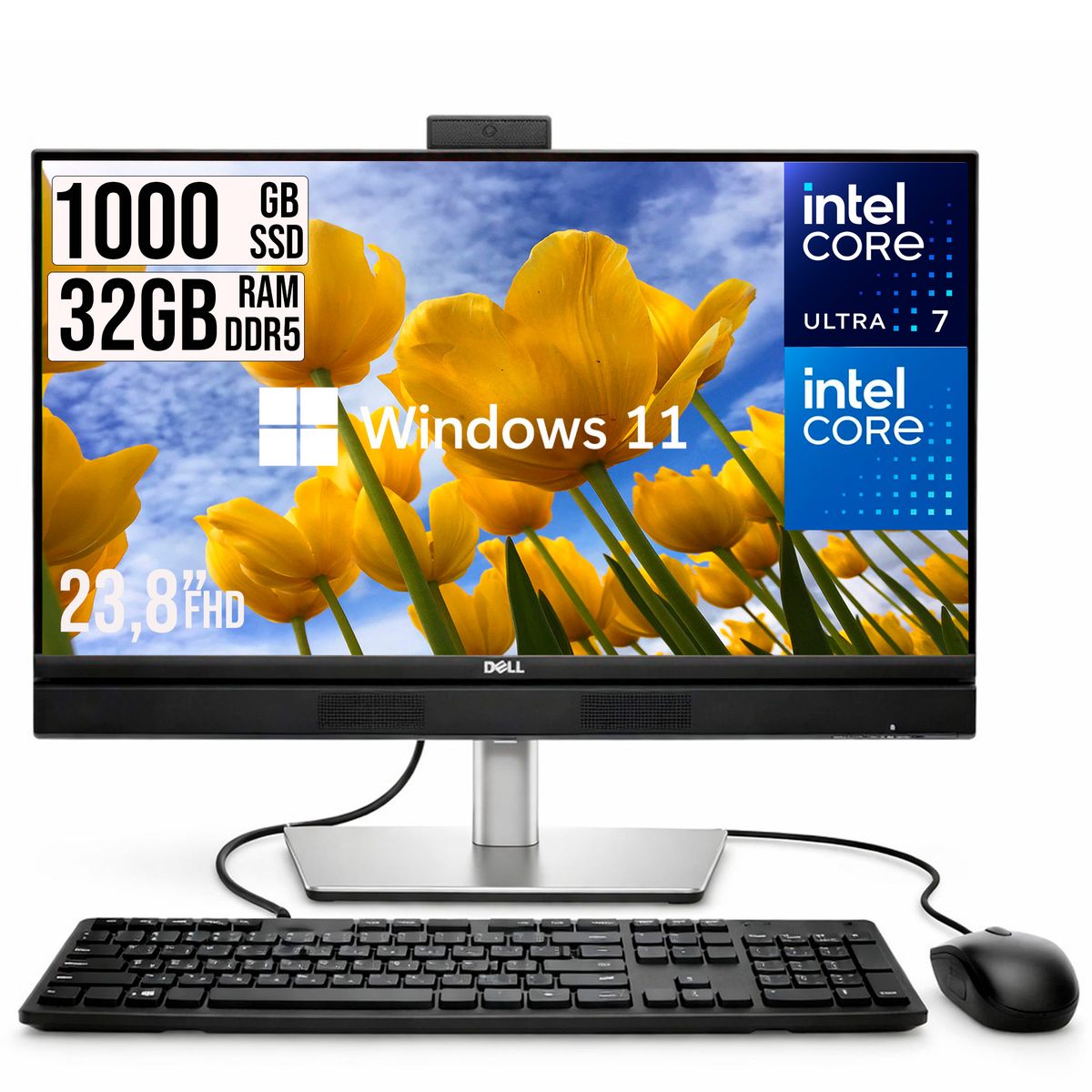 HP - Todo en Uno Dell Pro 24 Intel Core Ultra 7 265  SSD 1TB RAM 32GB W11 Pro 24” FHD