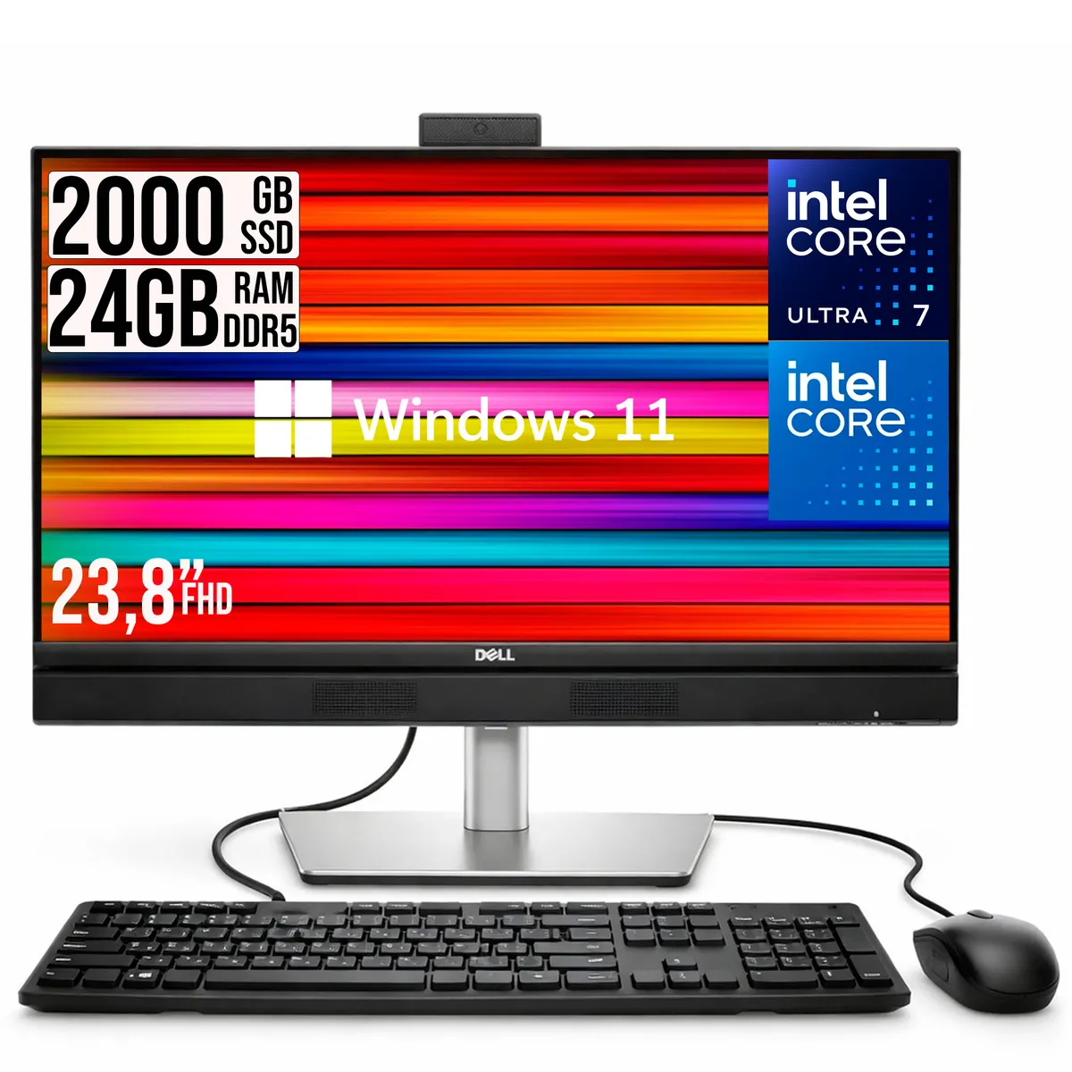 HP - Todo en Uno Dell Pro 24 Intel Core Ultra 7 265  SSD 2TB RAM 24GB W11 Pro 24” FHD