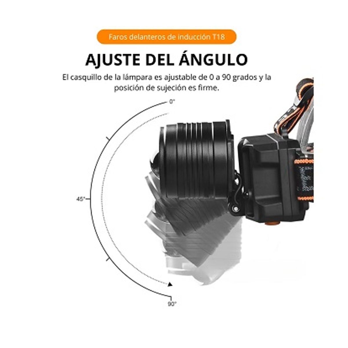GENERICO - Linterna Minera Frontal LED Recargable Sensor Zoom y 3 Modos de Luz