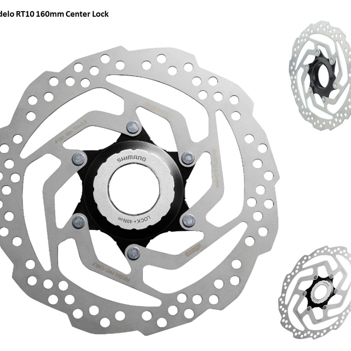 SHIMANO - Disco Rotor De Freno Shimano Rt10 160mm Center Lock X2 Und Plateado