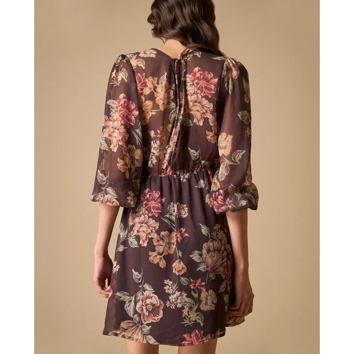 ESPRIT - Vestido para Mujer Esprit Cruzado Floral Manga 34 con Lazo