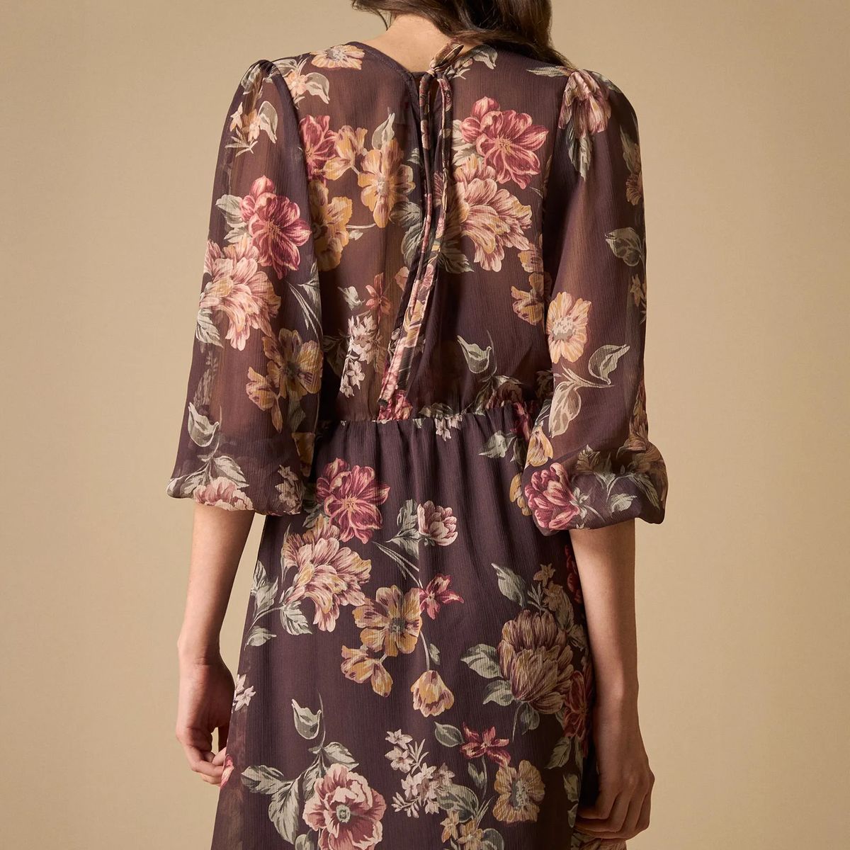ESPRIT - Vestido para Mujer Esprit Cruzado Floral Manga 34 con Lazo
