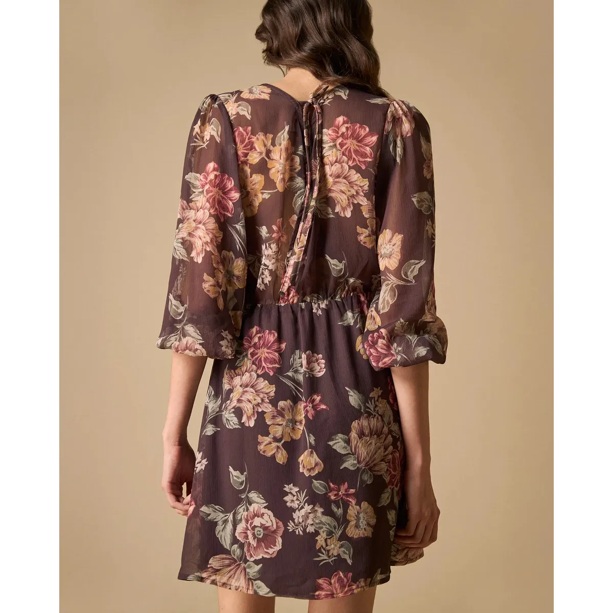 ESPRIT - Vestido para Mujer Esprit Cruzado Floral Manga 34 con Lazo