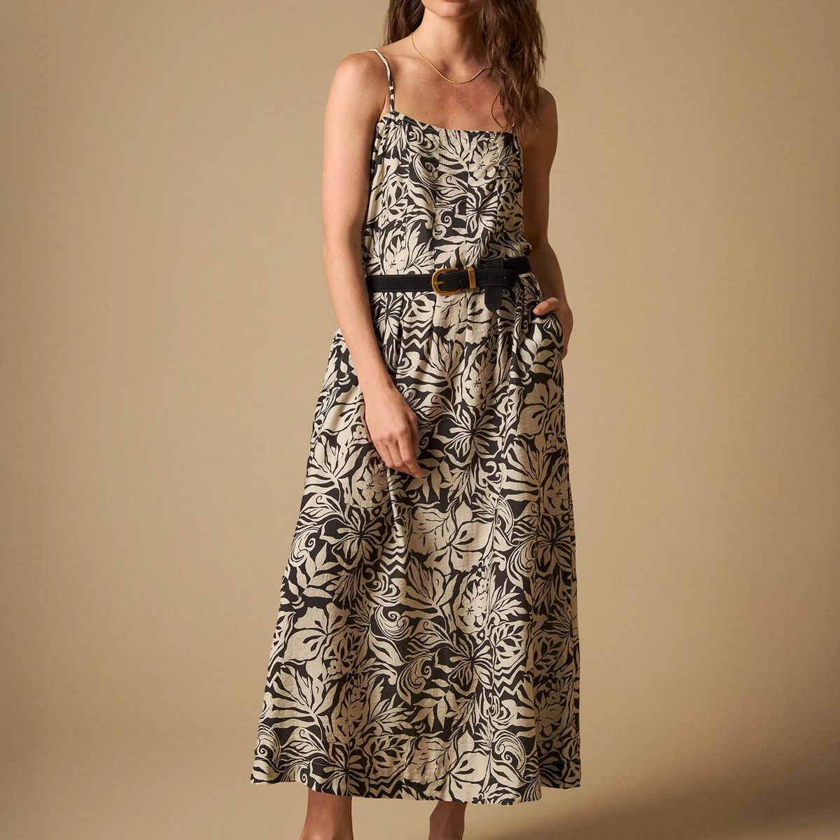 ESPRIT - Vestido para Mujer Esprit Midi Botánico con Tirantes Ajustables