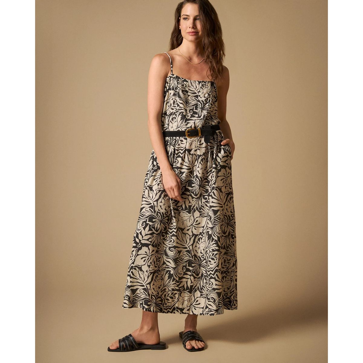 ESPRIT - Vestido para Mujer Esprit Midi Botánico con Tirantes Ajustables