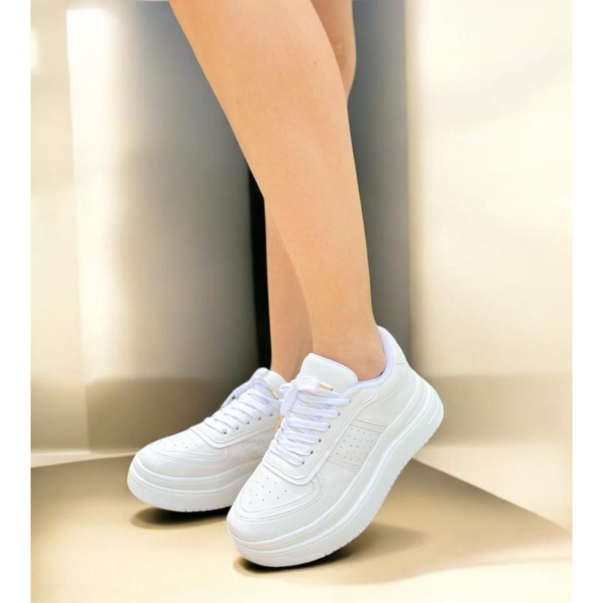 EVEGONZ - Tenis Plataforma Para Mujer Zapato Blanco de Moda
