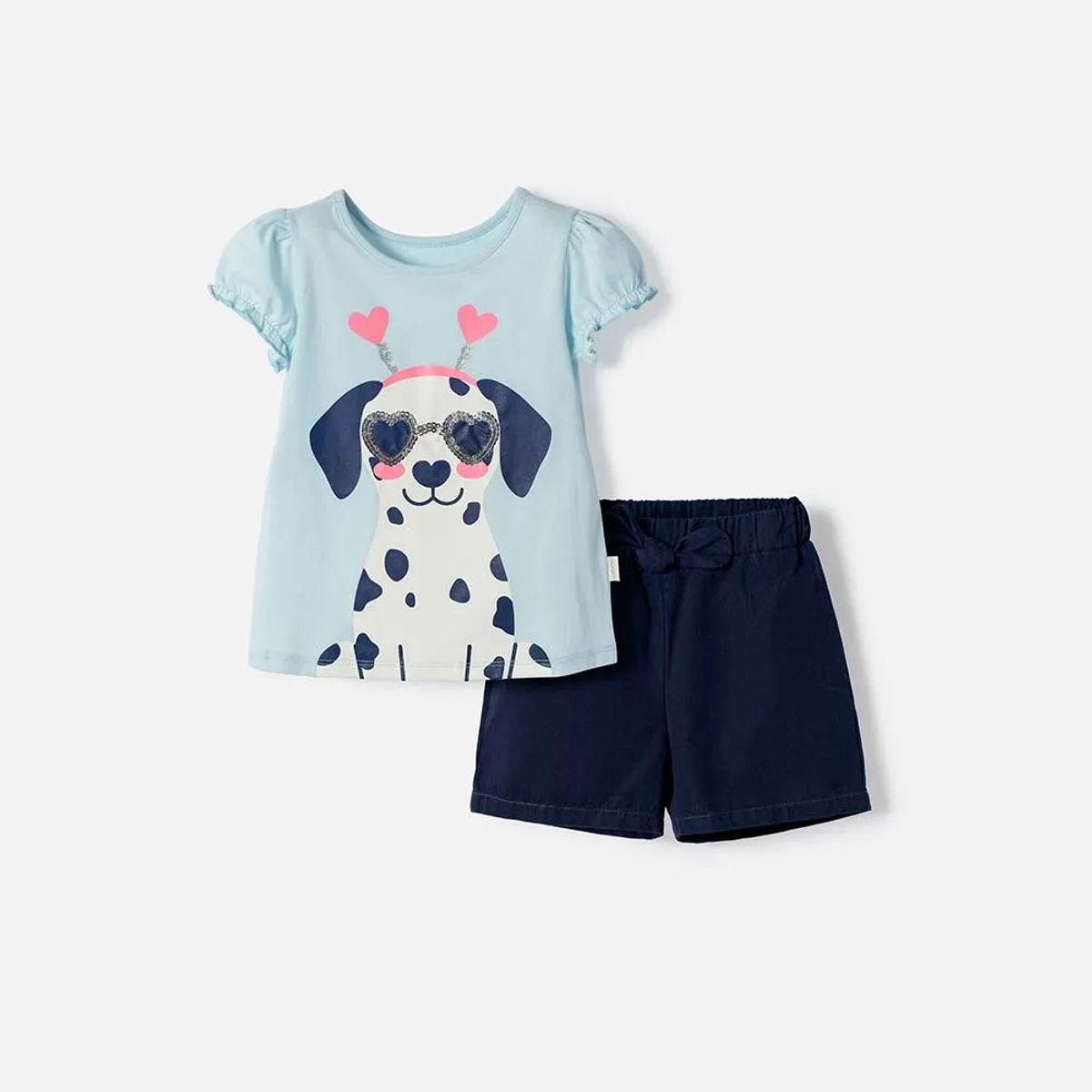 LITTLEMIC - Conjunto de Littlemic con short multicolor para niña 2T a 6T