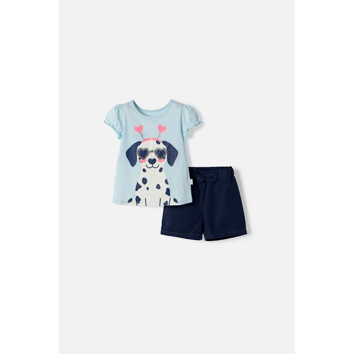 LITTLEMIC - Conjunto de Littlemic con short multicolor para niña 2T a 6T