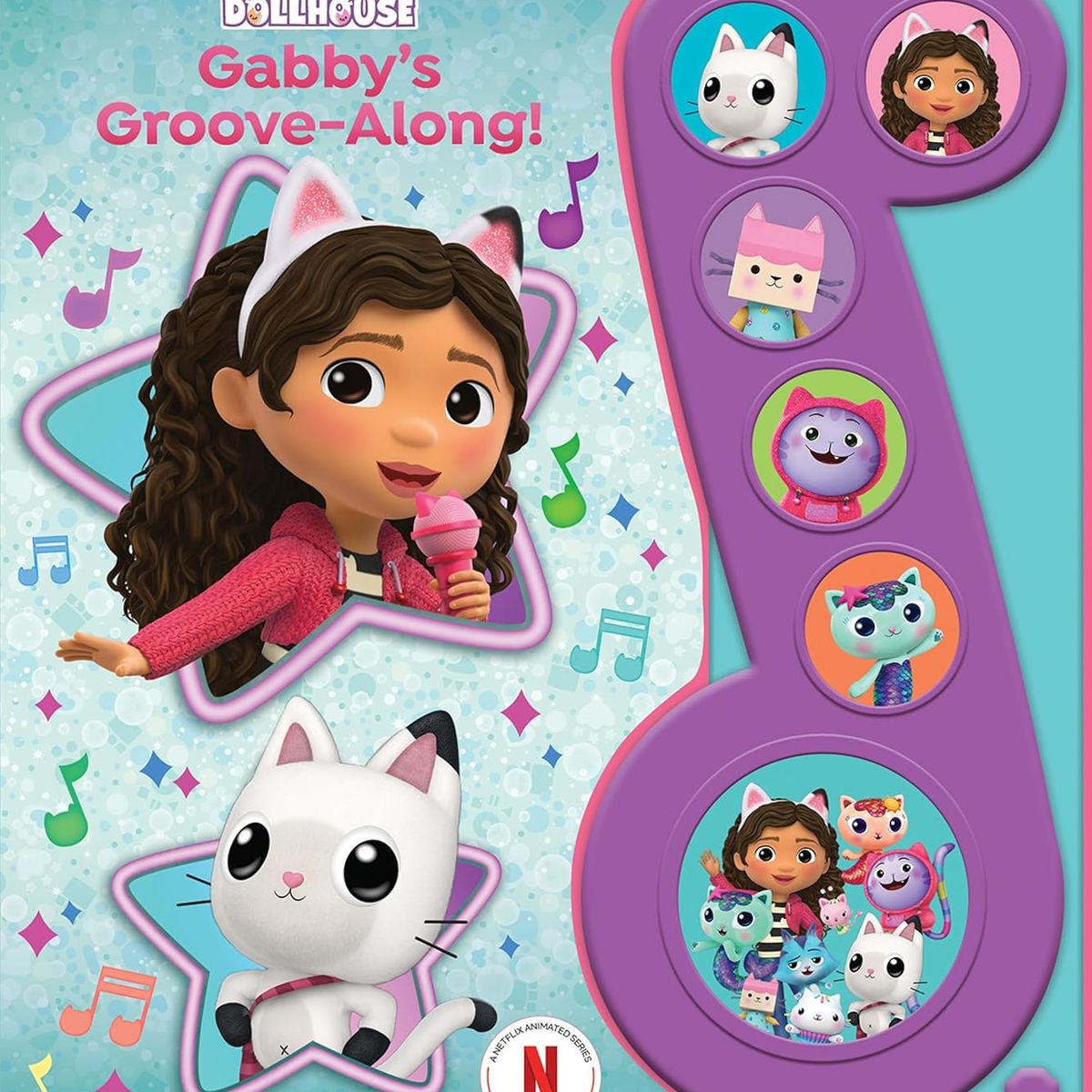 JUGANDO Y EDUCANDO - Libro Didáctico Sonido Dollhouse Gabbys Para Niños