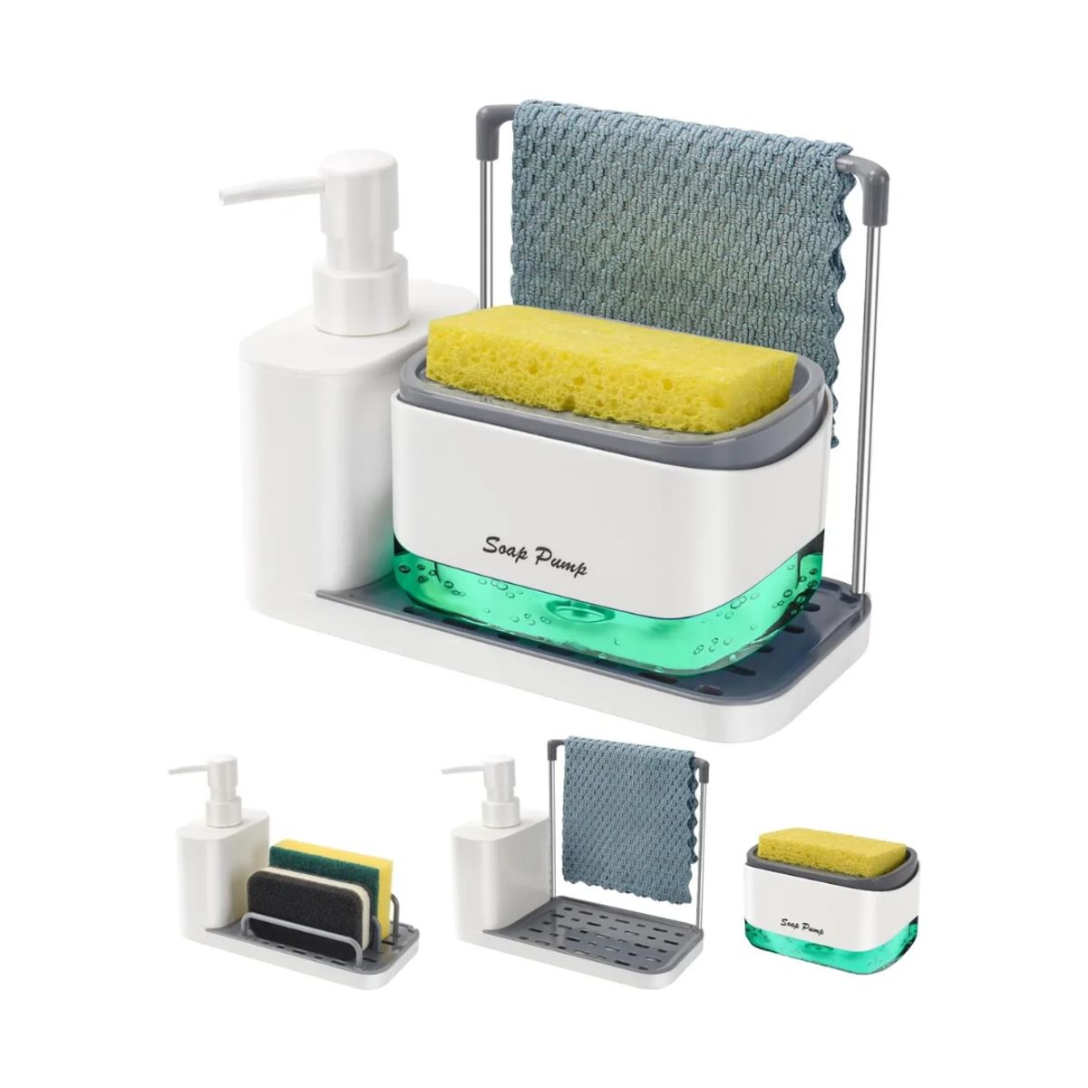 GENERICO - Dispensador De Jabón Manual Y Plato Con Bandeja