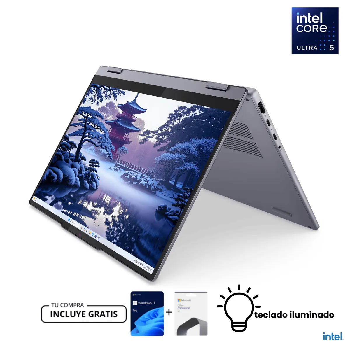 Lenovo - PORTATIL LENOVO IDEAPAD 5 2 EN 1 INTEL CORE U5 225U, 8 GB, 512 GB, 14" 360 TOUCH