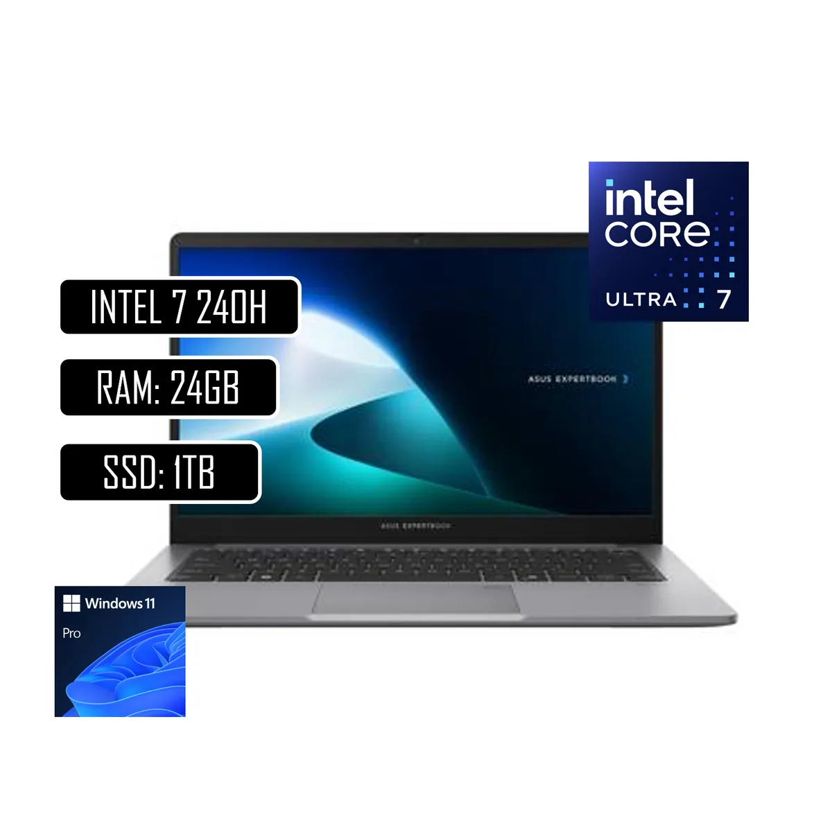ASUS - PORTATIL ASUS EXPERTBOOK INTEL 7 240H / RAM 24GB DDR5/ 1TB M.2/ 14"/WIN11 PRO