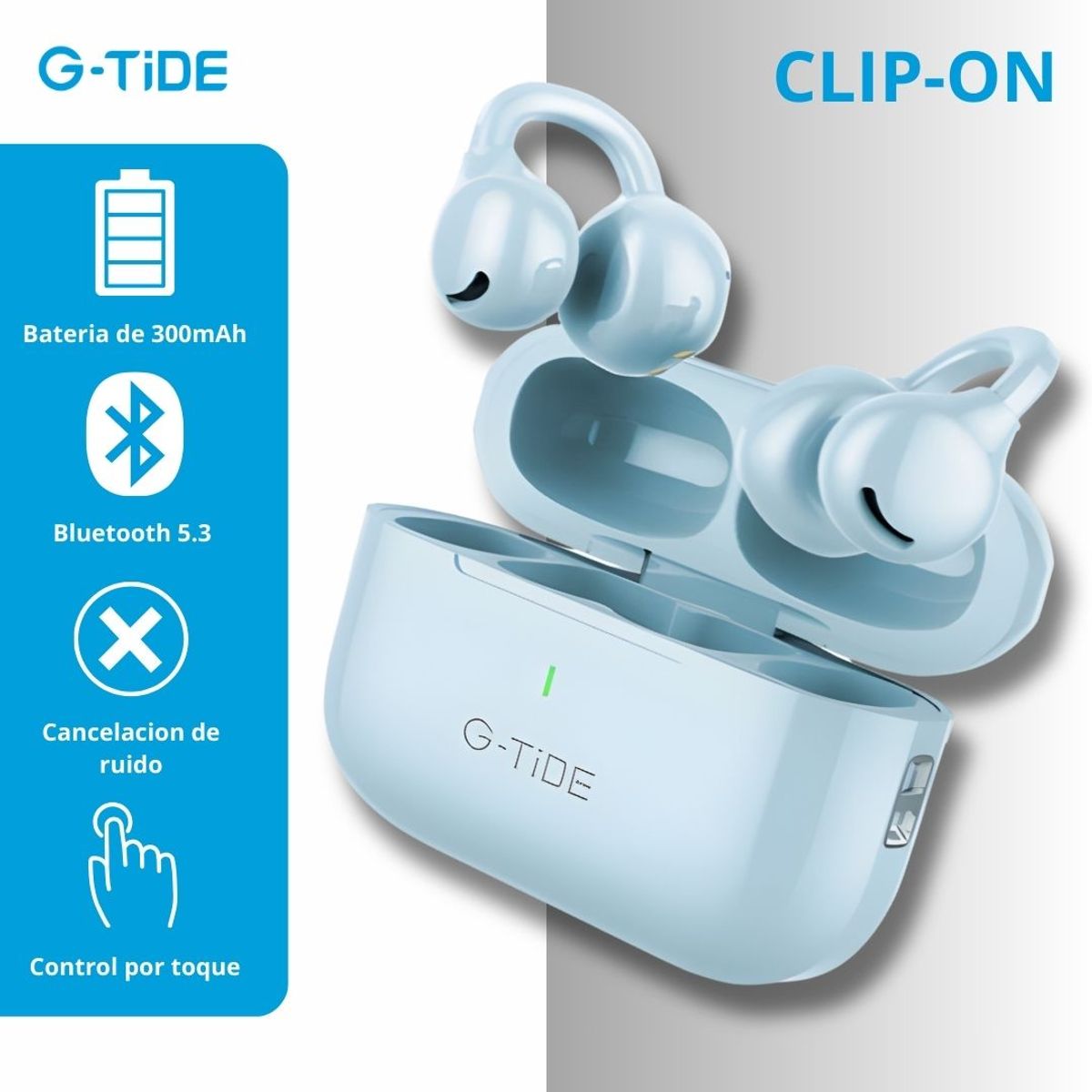 GENERICO - Audifonos Inalambricos Tipo Arete G-TIDE Clip-On - Azules